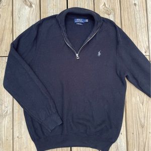 POLO Ralph Lauren Black Pullover quarter zip sweater size large